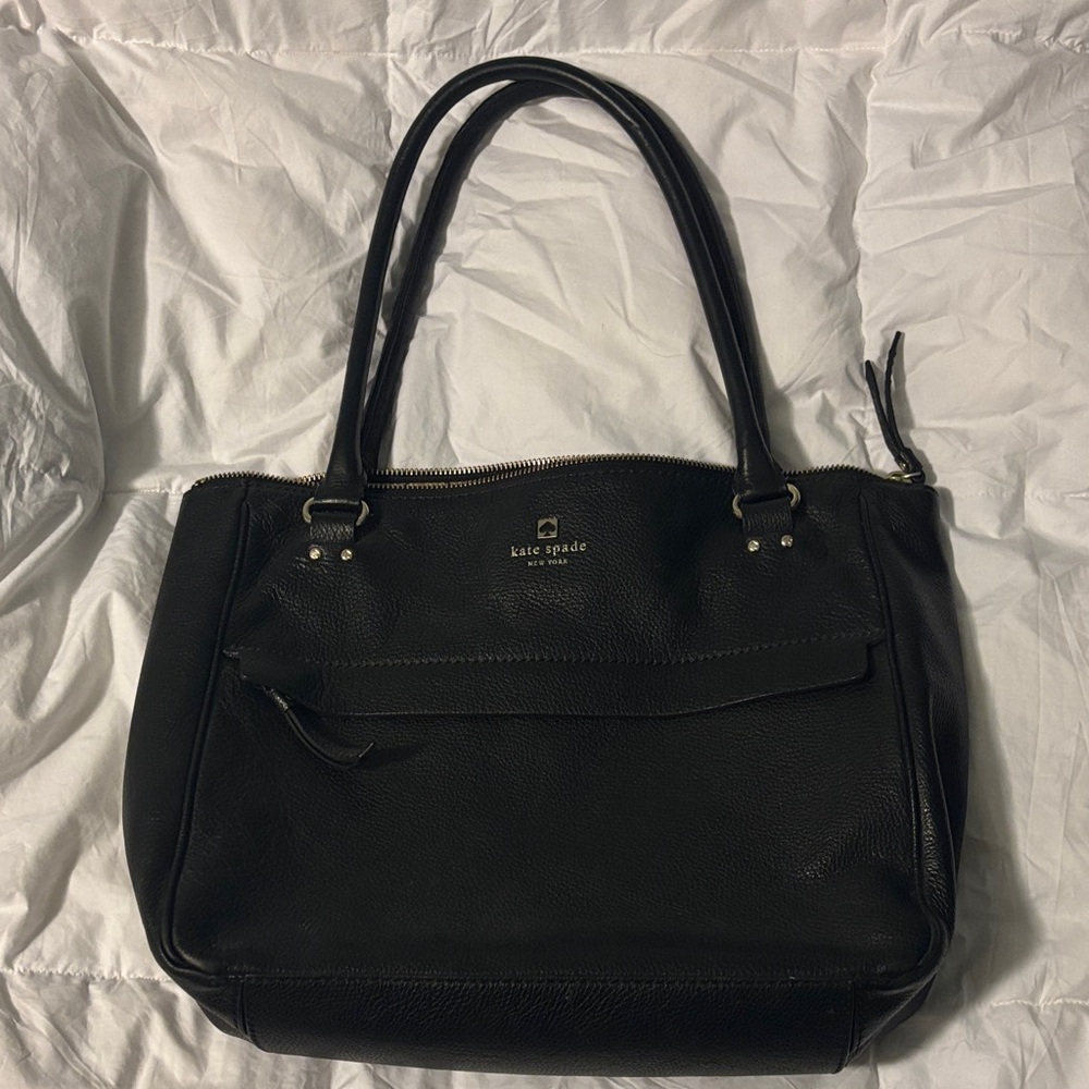 Kate Spade Classic Black Pebble Leather Tote